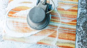 cara mencuci karpet berwarna terang